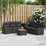 vidaXL Комплект дивани 8 бр. Черно 55 x 55 x 37 см Полиротан и стомана (3448104)