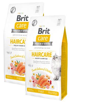 Brit Care Cat Grain-Free Haircare Healthy & Shiny Coat 2 x 7 kg