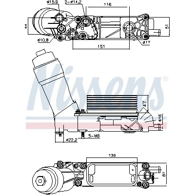 NISSENS Chladič motorového oleja 91335