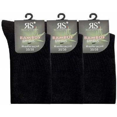 Klasické bambusové ponožky RS Černá 39-42 3 páry