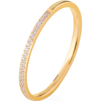 Franco Bene Zirkonový prsten pozlacený 2219