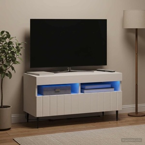 vidaXL LED телевизионен кабинет ZWOLLE 81 x 35 x 43 см Бяло (896555)
