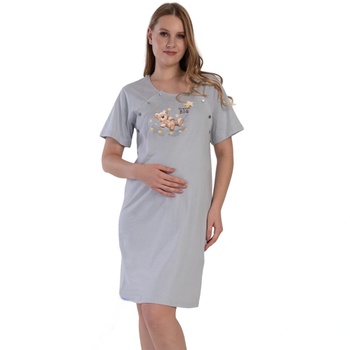 Image 1 of Нощница за кърмачки в сиво с мече