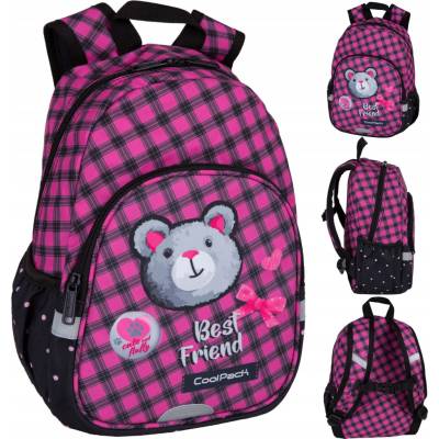 COOLPACK VÝLETOVÝ BATOH DO ŠKÔLKY KOCKOVANÝ MEDVEDÍK PRE DIEVČA CP