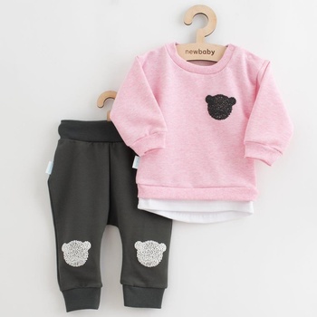 New Baby Dojčenská súprava tričko a tepláčiky Brave Bear ABS ružová
