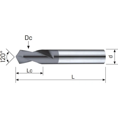 OSL Nc navrtávák tvrdokovový 120° 12,00x30x75 altixn, 48hrc