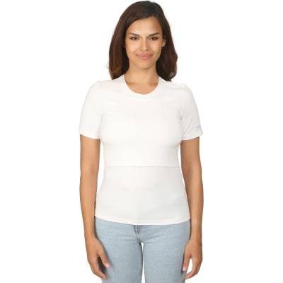 Moniel kojící tričko s krátkým rukávem slim fit White