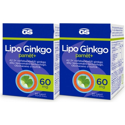 GS Lipo Ginkgo paměť+ 60mg kapslí 90 balení 2 ks