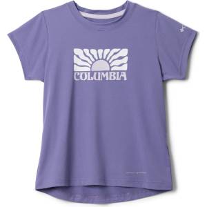 Columbia Детска спортна тениска Columbia Kid's Tech Trail Utility S/S Graphic Crew Sport shirt - Stormwatch / Floral Groove (704-5865-0513)
