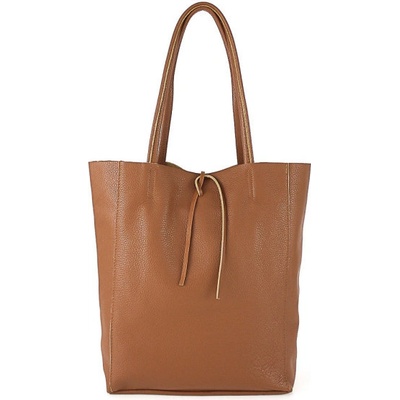 Made in Italy kožená shopper kabelka 396 koňaková