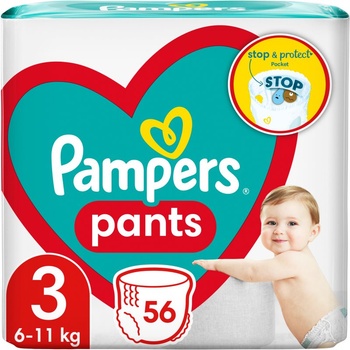 Pampers Pants Size 3 еднократни пелени гащички 6-11 kg 56 бр