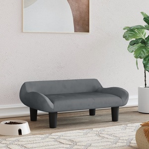vidaXL Кучешко легло тъмносиво 70x40x24 см кадифе (171953)