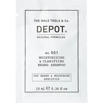 Depot 500 Beard & Mustache Specifics No. 501 Pro-vitamin B5 Шампоан за брада овлажняващ и избистрящ 10 ml