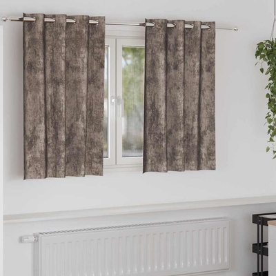 vidaXL Кадифени завеси С завеси 2 pcs Капучино 140 x 140 cm Кадифе (4107668)