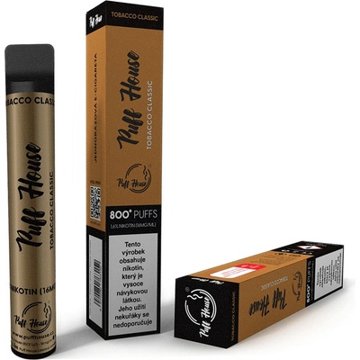 Puff House Tobacco Classic 16 mg 800 potáhnutí – Zboží Dáma