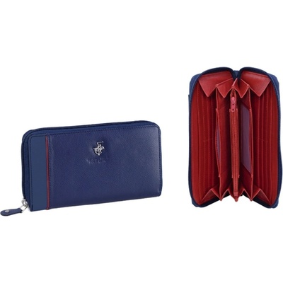 Beverly Hills Polo Club Dámská peněženka BHPC Piping long zip BH-1572-05 modrá