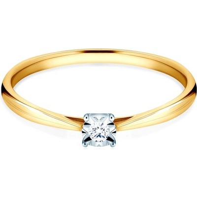 Savicki Zásnubný prsteň dvojfarebné zlato diamant SAVR73490 YW