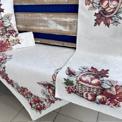 Tegatex Gobelínový ubrus chenille košík s ovocem 100x100 cm