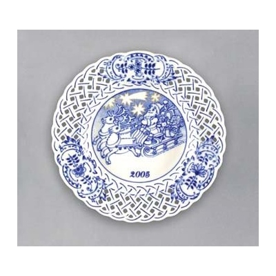 Cibulák Talíř závěsný prolamovaný výroční 2005 18cm Originál Český porcelán Dubí