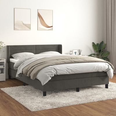 Petrashop 3131016 boxspring postel s matrací tmavě šedý samet