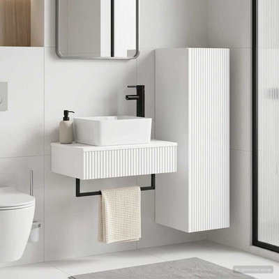 vidaXL Комплект мебели за баня 2 бр. Бяло 33 x 34, 5 x 100 см (3406103)