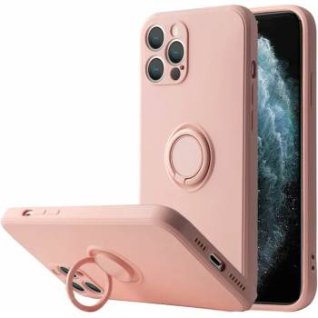 IPhone Кейс Vennus Silicone Ring за IPhone 13 Pro, Метален ринг, Защита около камерата, Светло розов (3559)