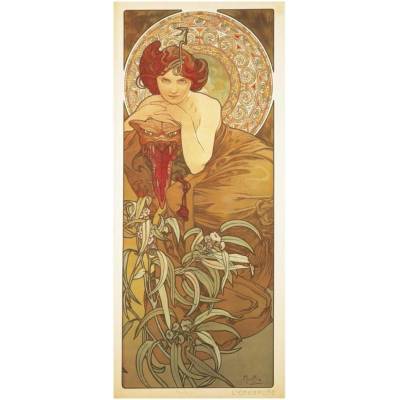 Pohled Alfons Mucha – Emerald, dlouhý