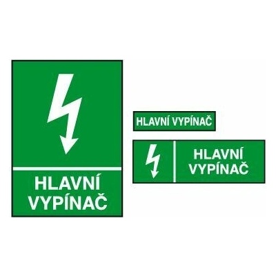 Hlavní vypínač, Fólie 9 x 3,2 cm, aršík 18 ks