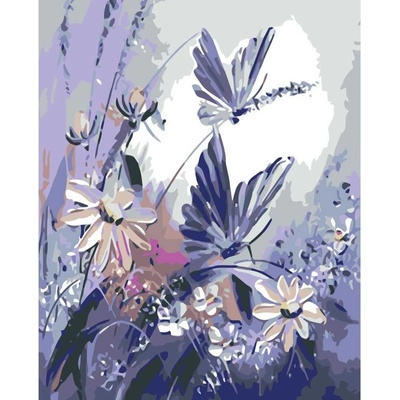 MALUJEŠ Malování podle čísel MOTÝLI Rozměr 30 x 40 cm Rámování vypnuté plátno na rám