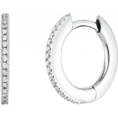 Tiami Kruhové náušnice z bílého zlata s diamanty Brilliant Simple EBSW23201