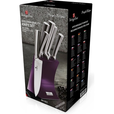 Berlingerhaus Royal Purple Metallic Line BH 2671 súprava nožov v stojane nerez 6 ks