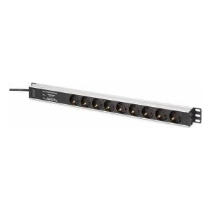 ASSMANN 9-way socket strip 19 Alu. 1HE 2m black