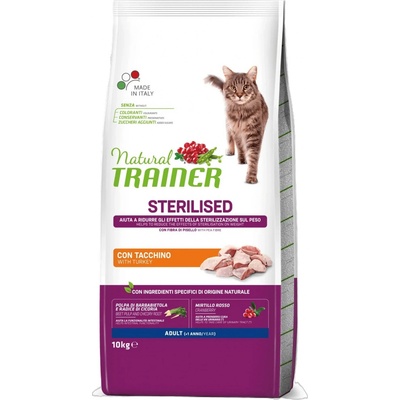 TRAINER Natural Cat Sterilised krůtí 10 kg