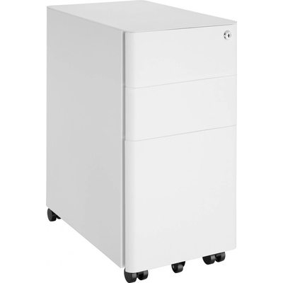 Tectake 405235 pojízdná kartotéka parvus, 2 zásuvky, 1 závěsný registr - bílá – Zboží Mobilmania