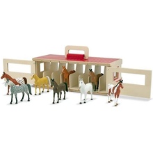 Melissa & Doug Přenosná stáj s koňmi