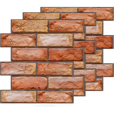 HARAHU 3D Tehlová samolepiaca tapeta Červená 1ks 30x30 cm
