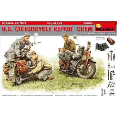 MiniArt U.S. Motorcycles and Repair Crew 1:35