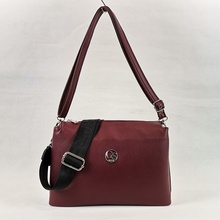 Grosso Trojpriehradková crossbody kabelka GS-3092-bordo