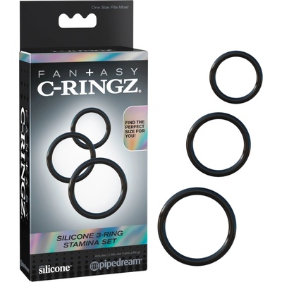 Pipedream Fantasy C-Ringz - комплект черни пенис пръстени