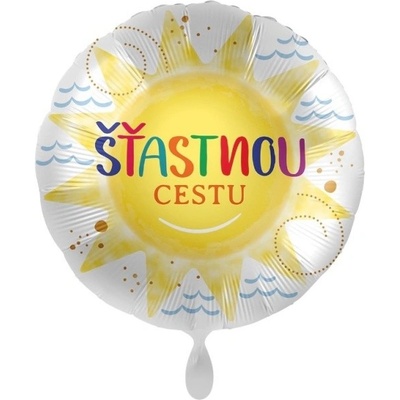 Balónek fóliový Sluníčko Šťastnou cestu 43 cm