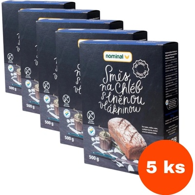 Nominal Bezlepková směs na chléb se lněnou vlákninou 5 x 0,5 kg – Zbozi.Blesk.cz