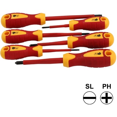 Commel Комплект с 6 бр. отвертки VDE 1000V - 3х шлиц и 3х PH, Commel (C370-251)