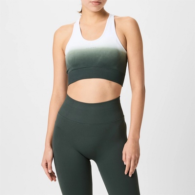 USA Pro Seamless Ombre Sports Bra - Khaki/Wht