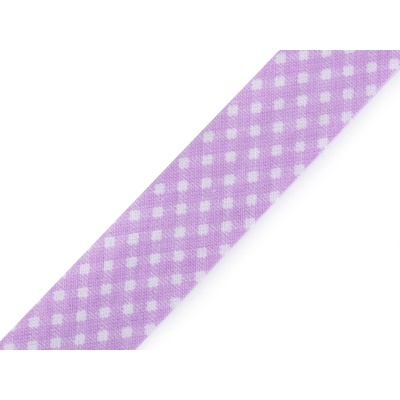 Prima-obchod Šikmý proužek bavlněný puntík, káro, hvězdy, jemný proužek šíře 20 mm zažehlený, barva 390900/6 fialová sv. káro – Zboží Mobilmania
