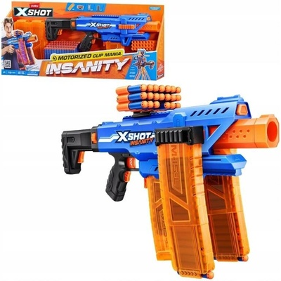 Pistole ZURU X-Shot Insanity s motorem, 3 zásobníky, 72 šipek