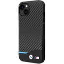Púzdro BMW hard silikónové iPhone 14 PLUS Leather Carbon čierne
