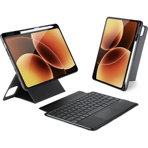Xiaomi DUX DUCIS Кожен Калъф с Bluetooth Клавиатура и Тъчпад за Xiaomi Pad 8 Pro / 8 / 7 Pro / 7 - Магнитна, 4 Стойки, 7 Цвета Подсветка, Вкл. Протектор, Черен