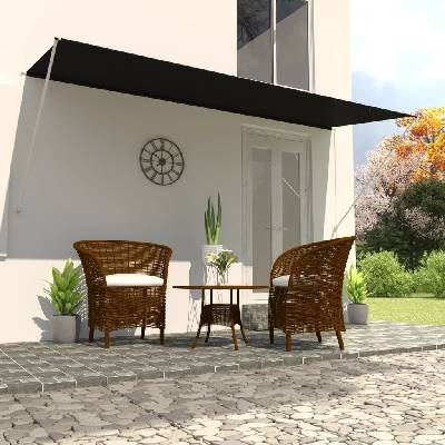 vidaXL Zatahovací markýza 400 x 150 cm antracitová