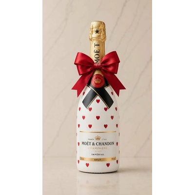 Moët & Chandon Brut Dárková zdobená lahev srdíčky 0,375 l