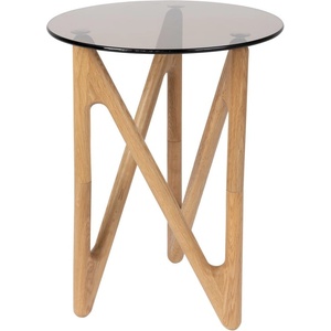 Dutchbone Кръгла странична масичка със стъклен плот ø 40 cm Naia - Dutchbone (2300325)